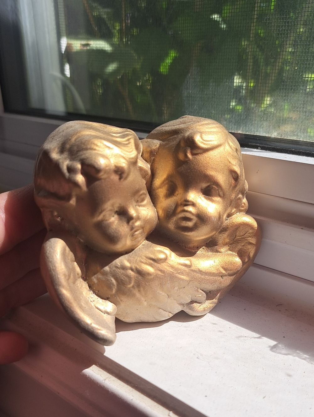Vintage Cherub Angel Gold Color Wall Art